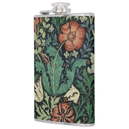 William Morris Compton Floral Art Nouveau Pattern Heupfles (Links)