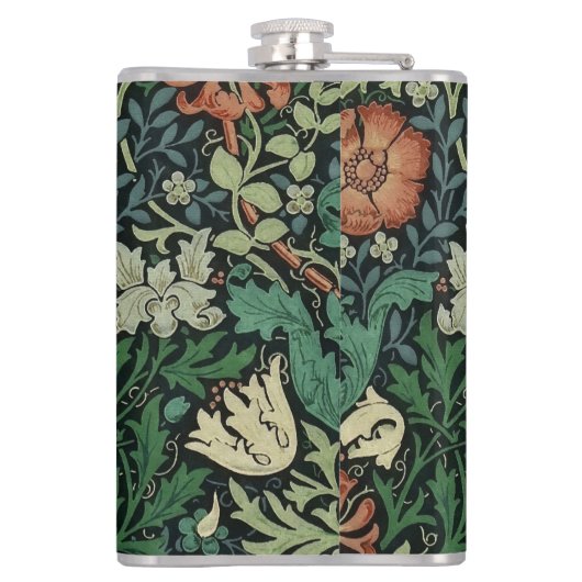 William Morris Compton Floral Art Nouveau Pattern Heupfles (Achterkant)