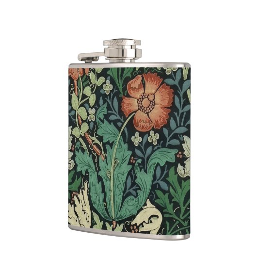 William Morris Compton Floral Art Nouveau Pattern Heupfles (Links)