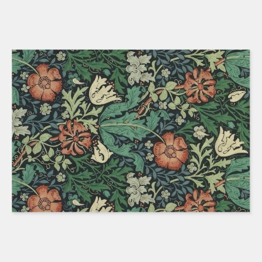 William Morris Compton Floral Art Nouveau Pattern Inpakpapier Vel (Voorkant 3)