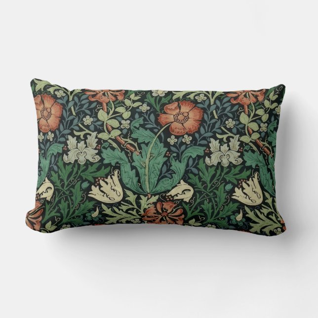 William Morris Compton Floral Art Nouveau Pattern Kussen (Voorkant)