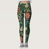 William Morris Compton Floral Art Nouveau Pattern Leggings (Voorkant)