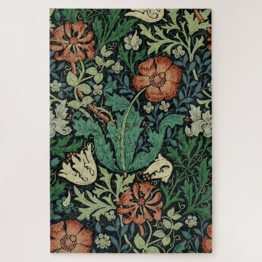 William Morris Compton Floral Art Nouveau Pattern Legpuzzel (Verticaal)