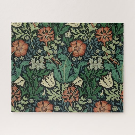 William Morris Compton Floral Art Nouveau Pattern Legpuzzel (Horizontaal)