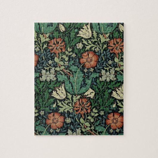 William Morris Compton Floral Art Nouveau Pattern Legpuzzel (Verticaal)