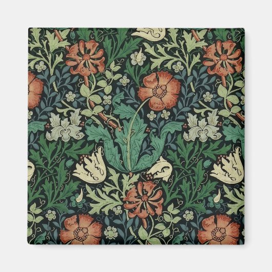 William Morris Compton Floral Art Nouveau Pattern Magneet (Voorkant)