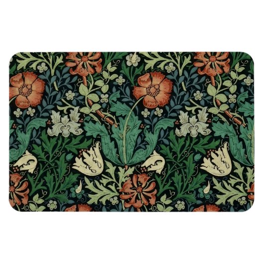 William Morris Compton Floral Art Nouveau Pattern Magneet (Horizontaal)