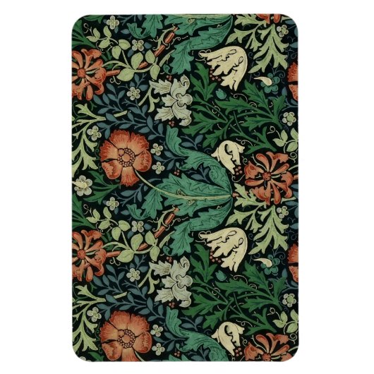 William Morris Compton Floral Art Nouveau Pattern Magneet (Verticaal)