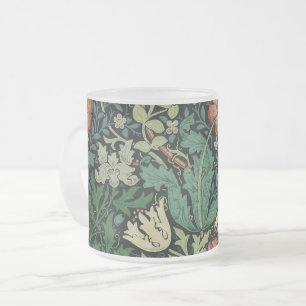 William Morris Compton Floral Art Nouveau Pattern Matglas Koffiemok