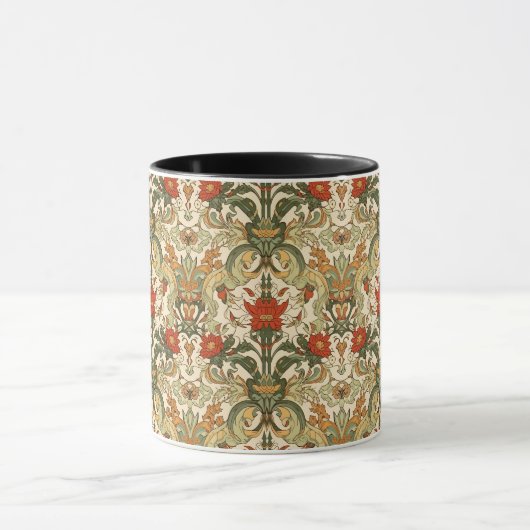 William Morris Compton Floral Art Nouveau Pattern Mok (Midden)