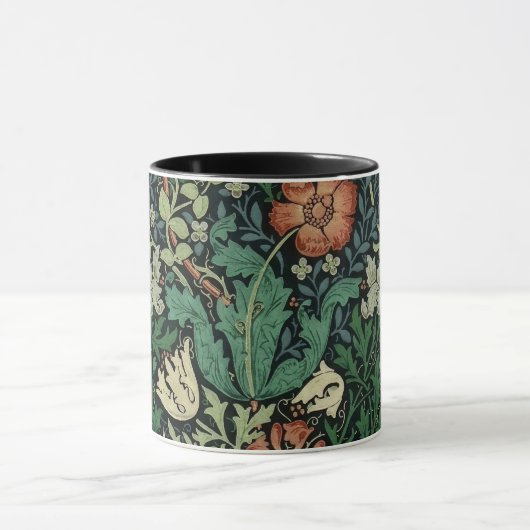 William Morris Compton Floral Art Nouveau Pattern Mok (Midden)