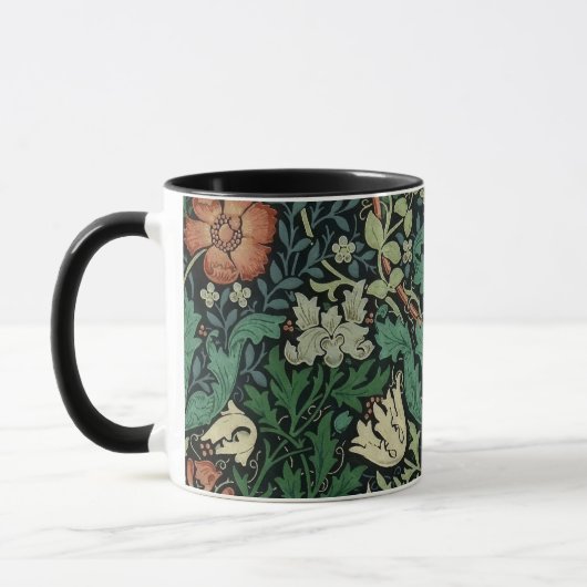 William Morris Compton Floral Art Nouveau Pattern Mok (Links)
