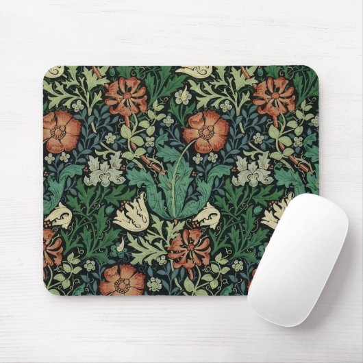 William Morris Compton Floral Art Nouveau Pattern Muismat (Met muis)