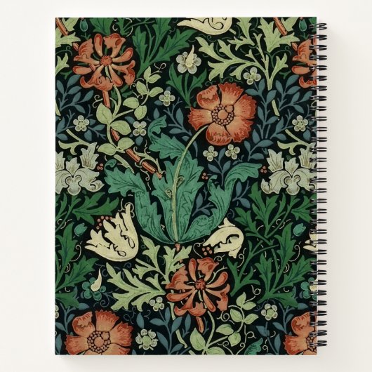 William Morris Compton Floral Art Nouveau Pattern Notitieboek (Achterkant)