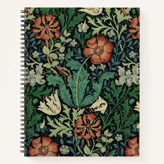 William Morris Compton Floral Art Nouveau Pattern Notitieboek (Voorkant)