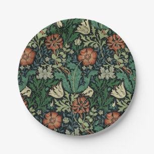 William Morris Compton Floral Art Nouveau Pattern Papieren Bordje
