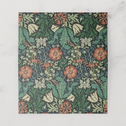 William Morris Compton Floral Art Nouveau Pattern Plaatskaartje (Buitenkant ongevouwen)
