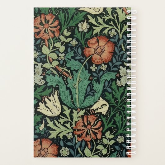 William Morris Compton Floral Art Nouveau Pattern Planner (Achterkant)