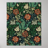 William Morris Compton Floral Art Nouveau Pattern Poster (Voorkant)