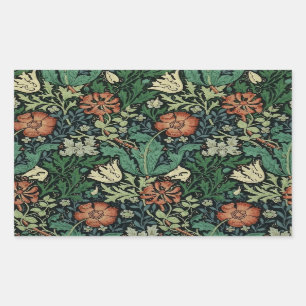 William Morris Compton Floral Art Nouveau Pattern Rechthoekige Sticker