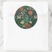William Morris Compton Floral Art Nouveau Pattern Ronde Sticker (Tas)