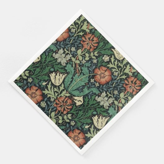 William Morris Compton Floral Art Nouveau Pattern Servet (Hoek)