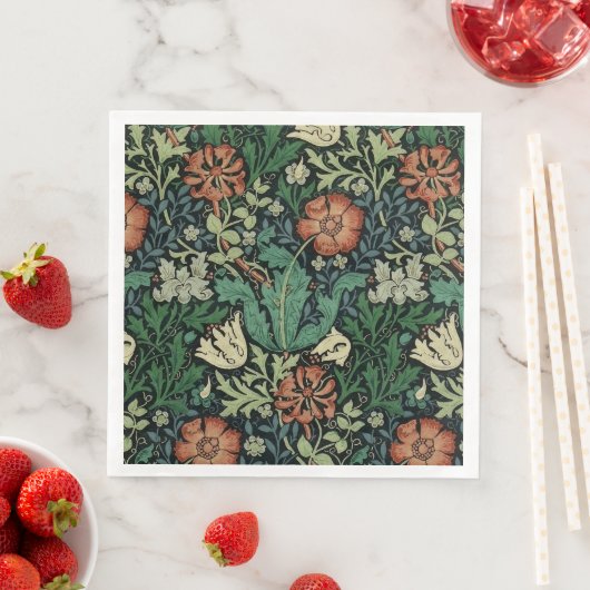 William Morris Compton Floral Art Nouveau Pattern Servet (Insitu)