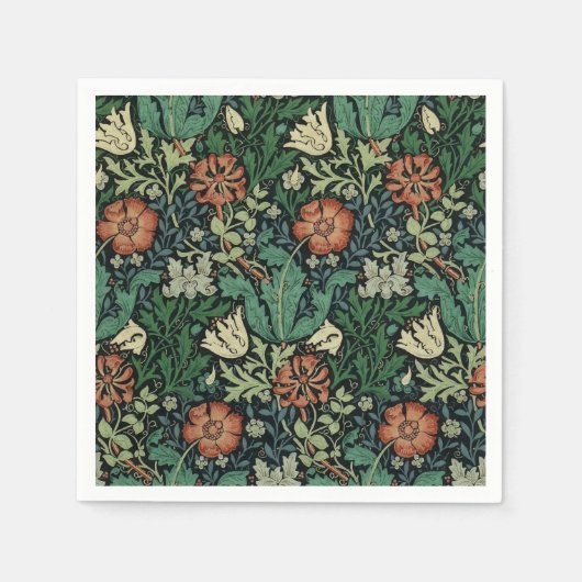 William Morris Compton Floral Art Nouveau Pattern Servet (Voorkant)