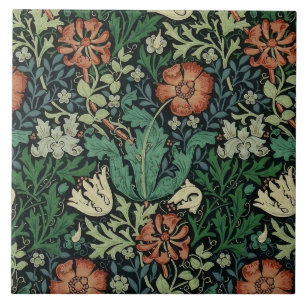 William Morris Compton Floral Art Nouveau Pattern Tegeltje