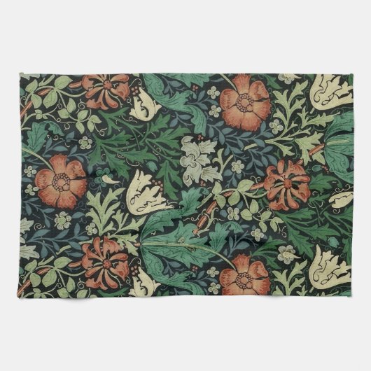 William Morris Compton Floral Art Nouveau Pattern Theedoek (Horizontaal)