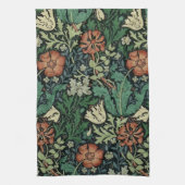 William Morris Compton Floral Art Nouveau Pattern Theedoek (Verticaal)