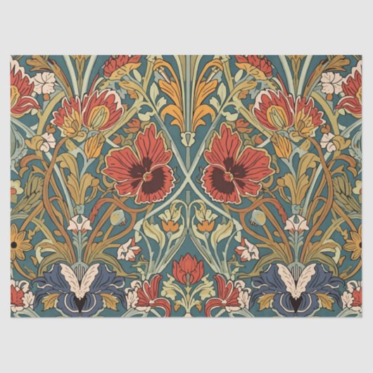 William Morris Compton Floral Art Nouveau Pattern Tissuepapier (Voorkant)
