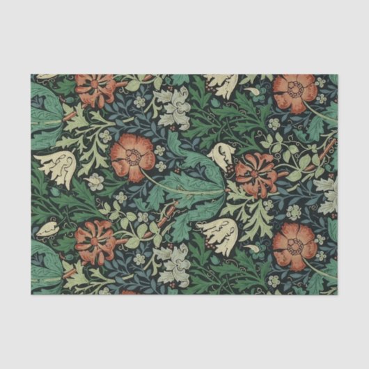 William Morris Compton Floral Art Nouveau Pattern Tissuepapier (Voorkant)