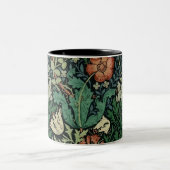 William Morris Compton Floral Art Nouveau Pattern Tweekleurige Koffiemok (Center)