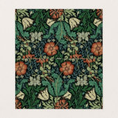 William Morris Compton Floral Art Nouveau Pattern Visitekaartje (Buitenkant ongevouwen)
