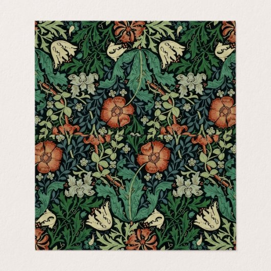 William Morris Compton Floral Art Nouveau Pattern Visitekaartje (Buitenkant ongevouwen)