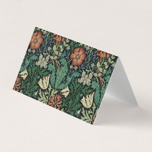 William Morris Compton Floral Art Nouveau Pattern Visitekaartje (Voorkant)