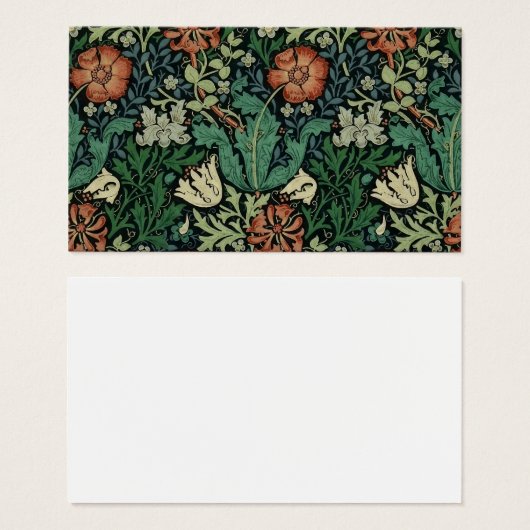 William Morris Compton Floral Art Nouveau Pattern Visitekaartje (Voorkant /achterkant)