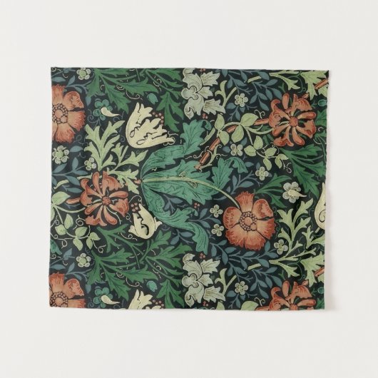 William Morris Compton Floral Art Nouveau Pattern Wandkleed (Voorkant (horizontaal))