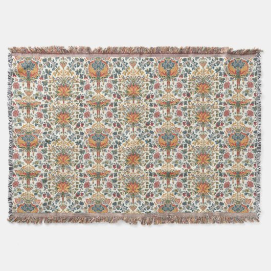 William Morris Compton Florale Art Nouveau Patroon Deken (Voorkant)