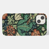 William Morris Compton Florale Art Nouveau Patroon iPhone Hoesje (Achterkant horizontaal)