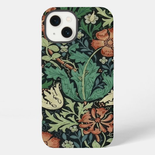 William Morris Compton Florale Art Nouveau Patroon iPhone Hoesje (Achterkant)