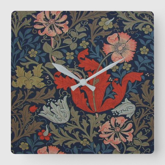 William Morris Compton Timepart Vierkante Klok (Voorkant)
