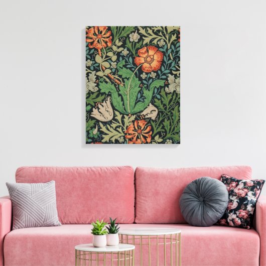 William Morris Compton Wallpaper Classic Canvas Afdruk (Insitu (Woonkamer))