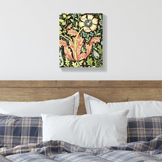 William Morris Compton Wallpaper Classic Canvas Afdruk (Insitu (Slaapkamer))