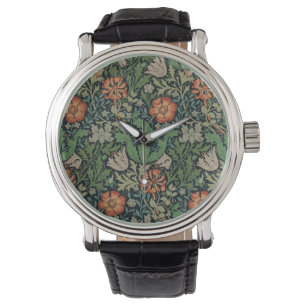 William Morris Compton Wallpaper Classic Horloge