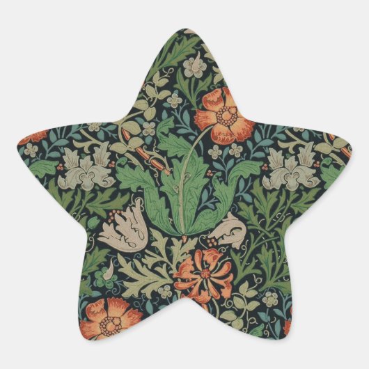 William Morris Compton Wallpaper Classic Ster Sticker (Voorkant)