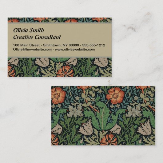 William Morris Compton Wallpaper Classic Visitekaartje (Voorkant / Achterkant)