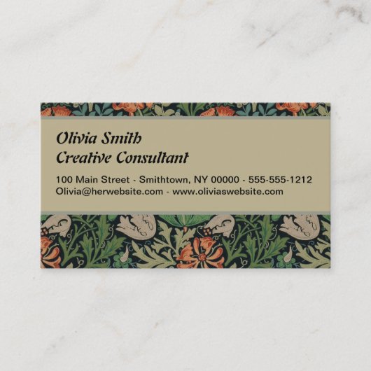 William Morris Compton Wallpaper Classic Visitekaartje (Voorkant)