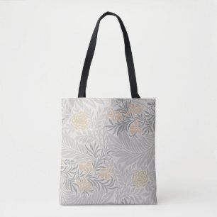 William Morris Coral & Sage Green Larkspur Patroon Tote Bag